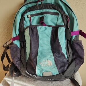 The North Face Teal, Charcoal & Purple Daypack